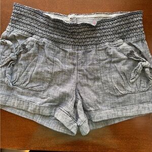 Candie's High Waist Gray Shorts with Smocked Waistband